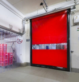 Cửa nhựa PVC công nghiệp tự động Cửa cuốn nhanh bằng thép không gỉ Mở tốc độ cao Cấu trúc cửa cuốn cho phòng lạnh