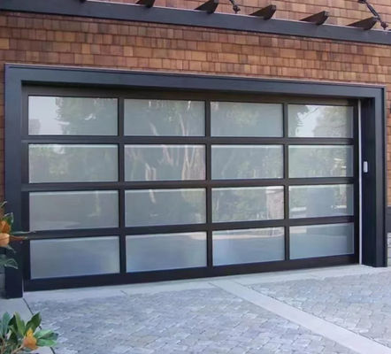Glass Garage Giá rẻ Đen chống nước tuyệt vời cách điện cửa phần nhôm cho nhà ở màu xám