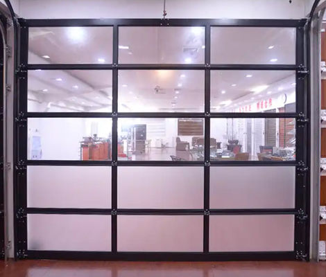 Modern Villa Exterior Insulated Aluminum Sectional Door Chiếc cửa có kiểu dáng hợp kim nhôm / kính kính kép cho mọi không gian