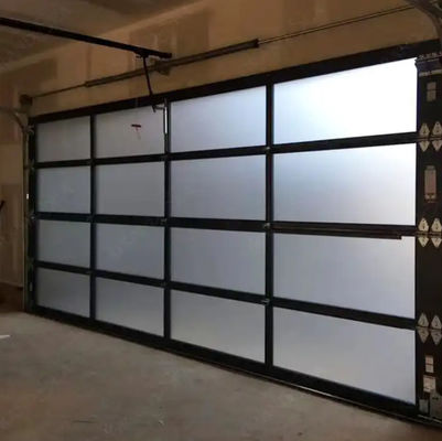 Modern White Aluminum Sectional Door with Safety Double Glazing Glass Modern overhead sectional panel kính trong suốt
