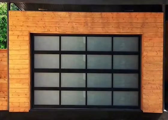 Modern Double Glazing Aluminum Sectional Door with Manual or Automatic Opening Glass Garage Doors (Cửa cửa xe hơi bằng thủy tinh mở bằng tay hoặc tự động)