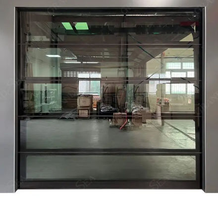 Modern Double Glazing Aluminum Sectional Door with Manual or Automatic Opening Glass Garage Doors (Cửa cửa xe hơi bằng thủy tinh mở bằng tay hoặc tự động)