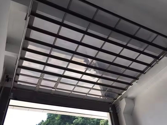 Cửa phân đoạn nhôm hiện đại với nhiều màu sắc với kính kính kép 9x8 9x7 16x7 Modern overhead full view