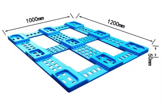 Sử dụng nhiều lần Công nghiệp công nghiệp nặng lớn 4 chiều HDPE Pallet với in nóng và in lụa Logo mặt kép