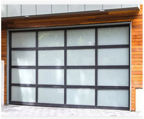 Modern Aluminum Alloy Roll Up Frosted Glass Độ bền nước lớp 3 cửa nhà để xe xuyên suốt