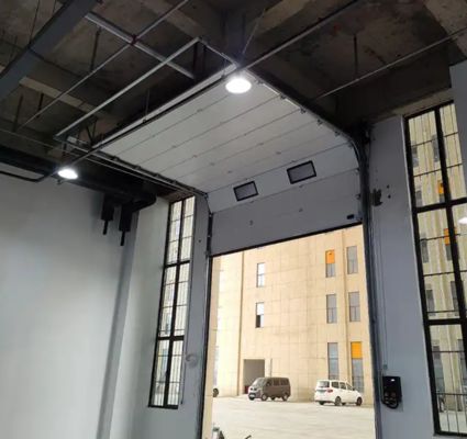 Vinyl Threshold Sectional Overhead Door 50mm-80mm Thickness New Industrial Thermal Insulated Safe Automatic Door for Workshop Cửa nhà để xe