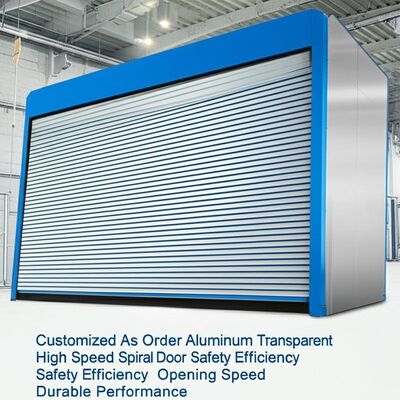 Cửa cuốn xoắn ốc tốc độ cao bằng nhôm trong suốt tùy chỉnh theo đơn đặt hàng An toàn Hiệu quả Tốc độ mở 0.8m/s Hiệu suất bền bỉ