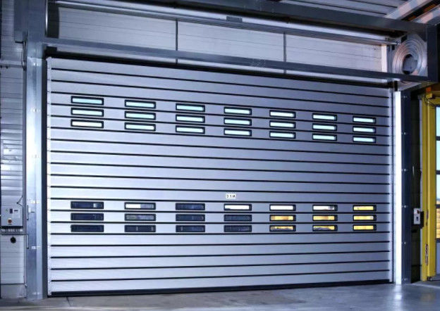 Lớp phủ điện Roll Up Shutter tốc độ cao cửa xoắn ốc 220mm nhôm nhanh chóng đóng nhanh chóng cách nhiệt