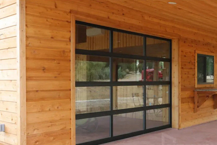 Modern Double Glazing Aluminum Sectional Door with Manual or Automatic Opening Glass Garage Doors (Cửa cửa xe hơi bằng thủy tinh mở bằng tay hoặc tự động)