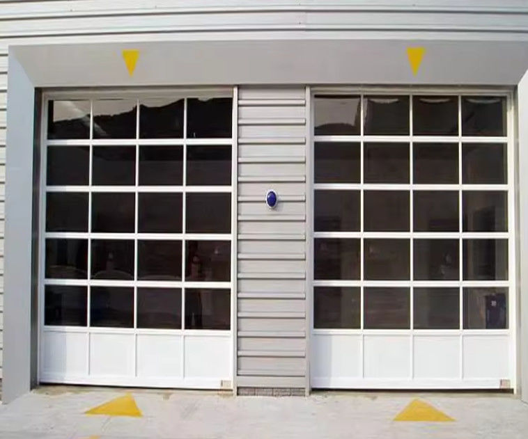 Hòa hợp kim nhôm kín nước cửa nhà để xe với tấm thủy tinh giá nhà máy không khung nhôm