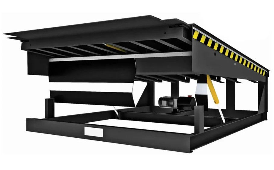 Dock Door Levelers Workshop Bảng bến tàu tự động 25000-40000LBS Thiết kế an toàn với chiều cao sàn và thanh an toàn có thể tùy chỉnh