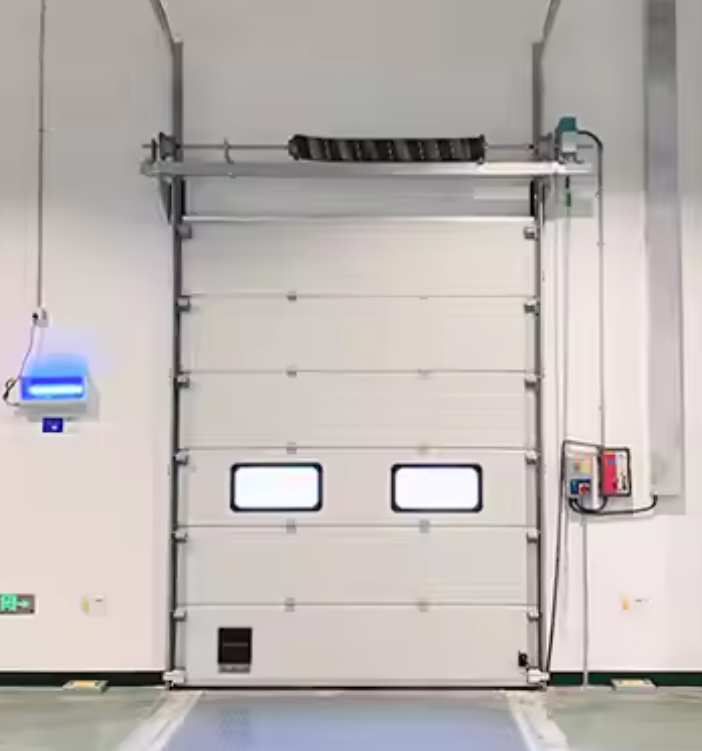 Cửa trên cao cách nhiệt OEM tùy chỉnh Cửa đi bộ tích hợp dành cho người đi bộ Bảng điều khiển 40mm Cửa sổ Polycarbonate công nghiệp